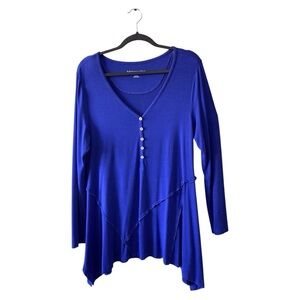 Soft Surroundings Flowy Tunic Top | Royal Blue | Size Medium Boho Casual Fall